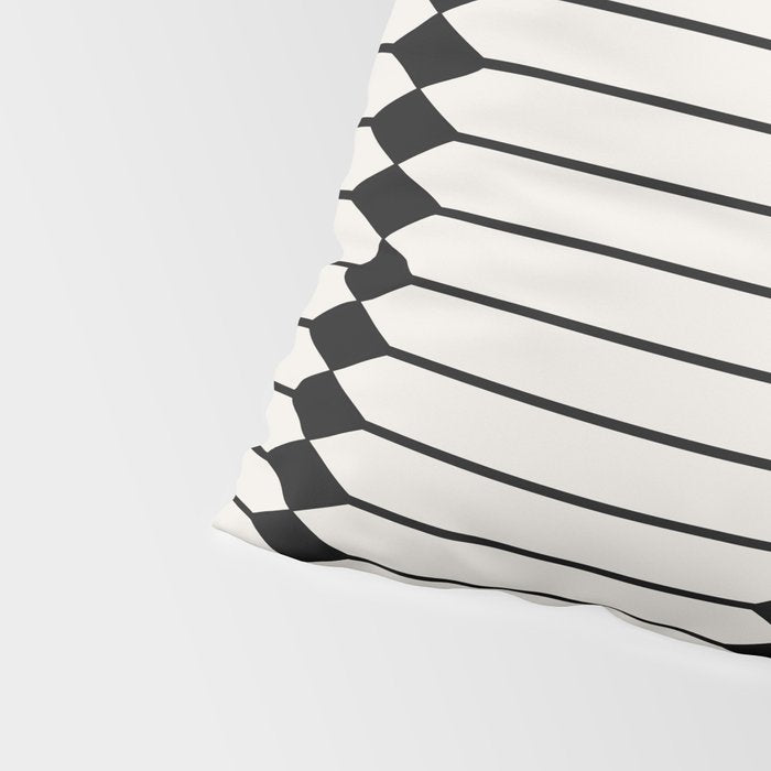 Minimal Geometric Pattern - Black Pillow Sham Gallery Image 4
