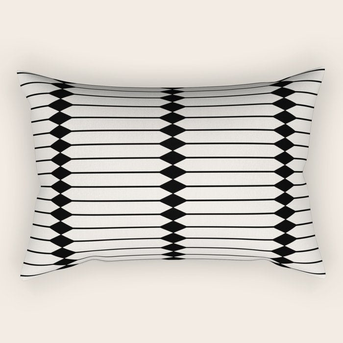 Minimal Geometric Pattern - Black Rectangular Pillow Gallery Image 2