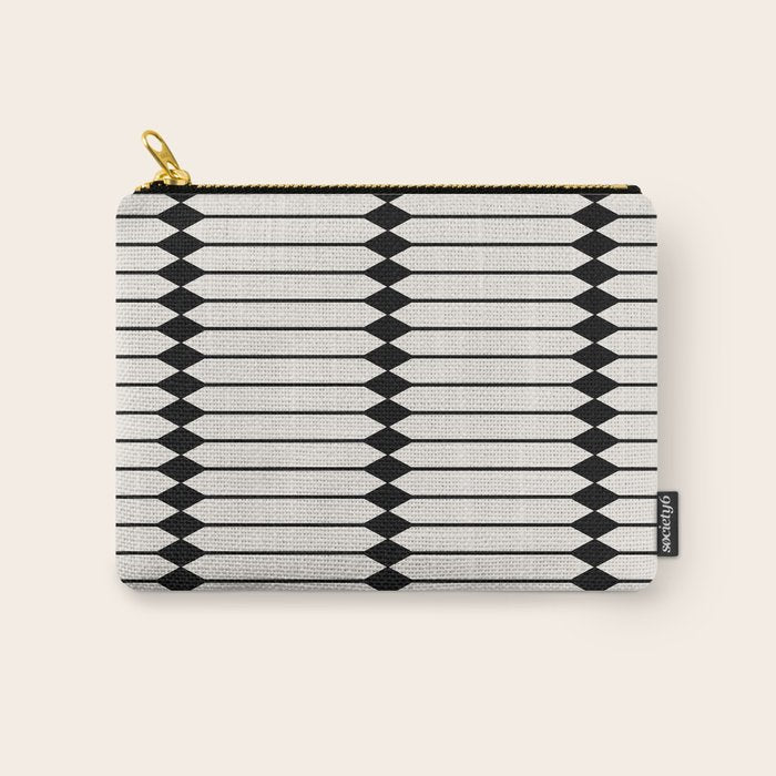 Minimal Geometric Pattern - Black Carry All Pouch Gallery Image 1