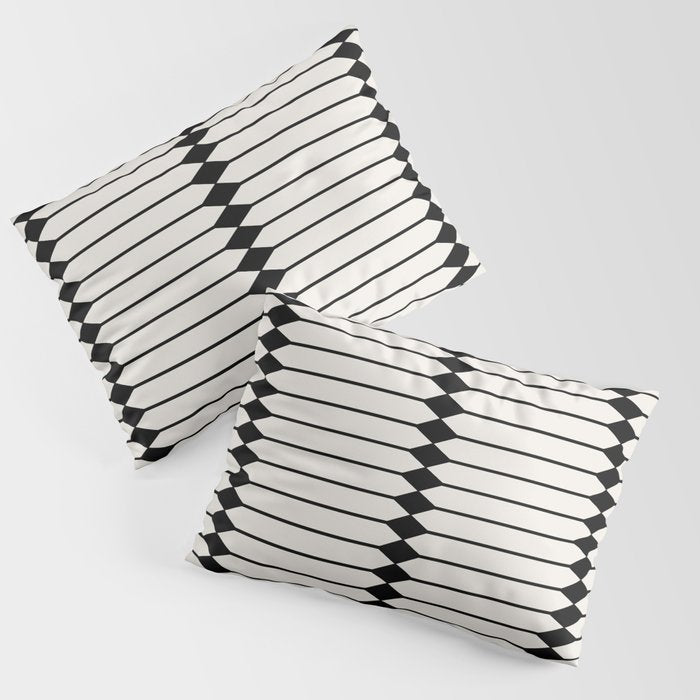 Minimal Geometric Pattern - Black Pillow Sham Gallery Image 1