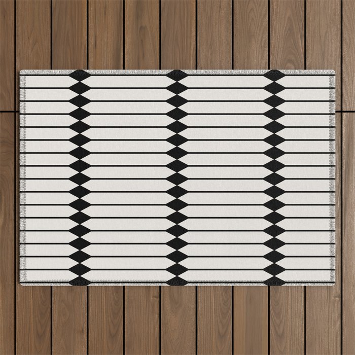 Minimal Geometric Pattern - Black Outdoor Rug Gallery Image 1