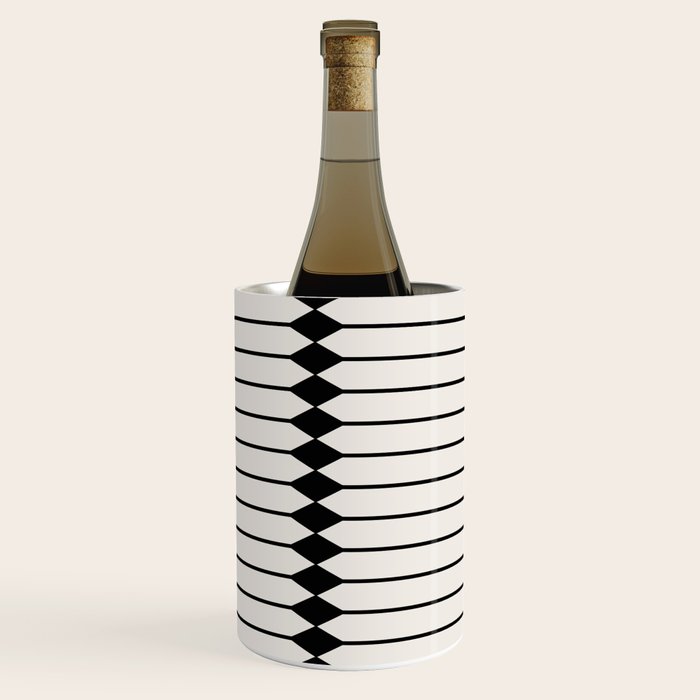 Minimal Geometric Pattern - Black Wine Chiller Gallery Image 2