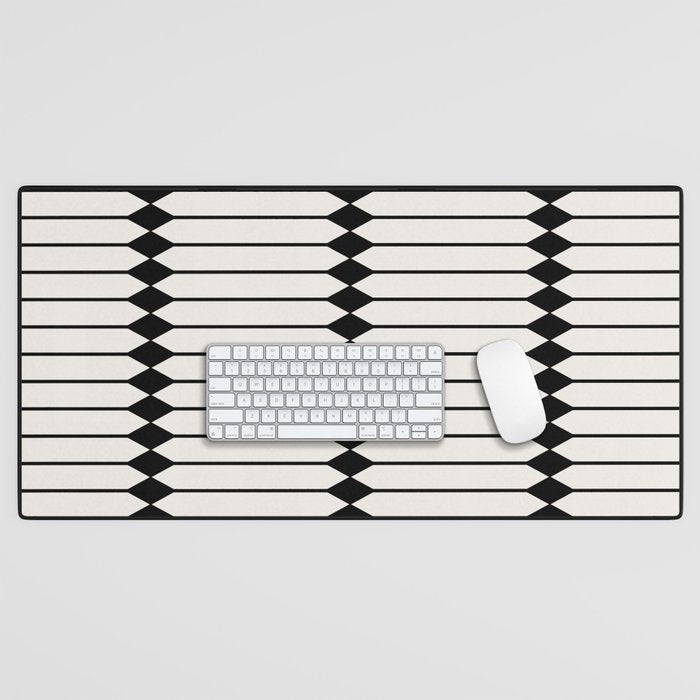 Minimal Geometric Pattern - Black Desk Mat Gallery Image 1