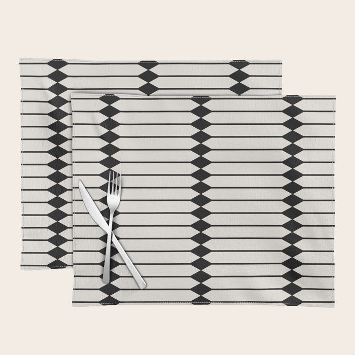 Minimal Geometric Pattern - Black Placemat Gallery Image 1