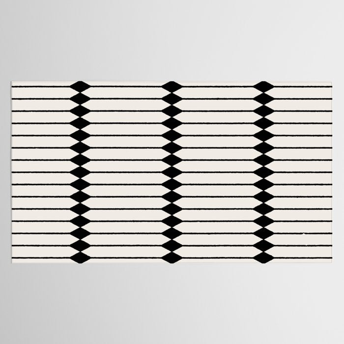 Minimal Geometric Pattern - Black Tablecloth Gallery Image 2