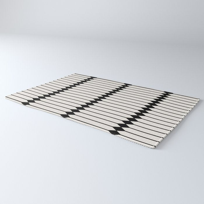 Minimal Geometric Pattern - Black Rug Gallery Image 3