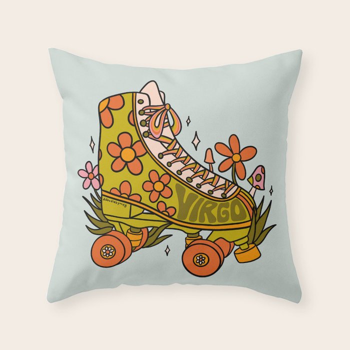 Virgo Roller Skate Throw Pillow Gallery Image 6