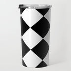 Checkered (Black and White) Travel Mug Gallery Image 3