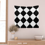 Checkered (Black and White) Wall Tapestry Gallery Image 2