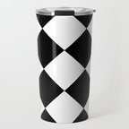 Checkered (Black and White) Travel Mug Gallery Image 1