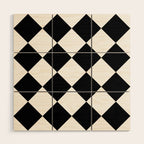 Checkered (Black and White) Wood Wall Art Gallery Image 1