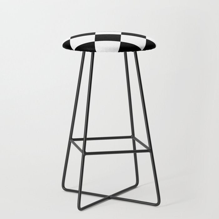 Checkered (Black and White) Stool Gallery Image 1