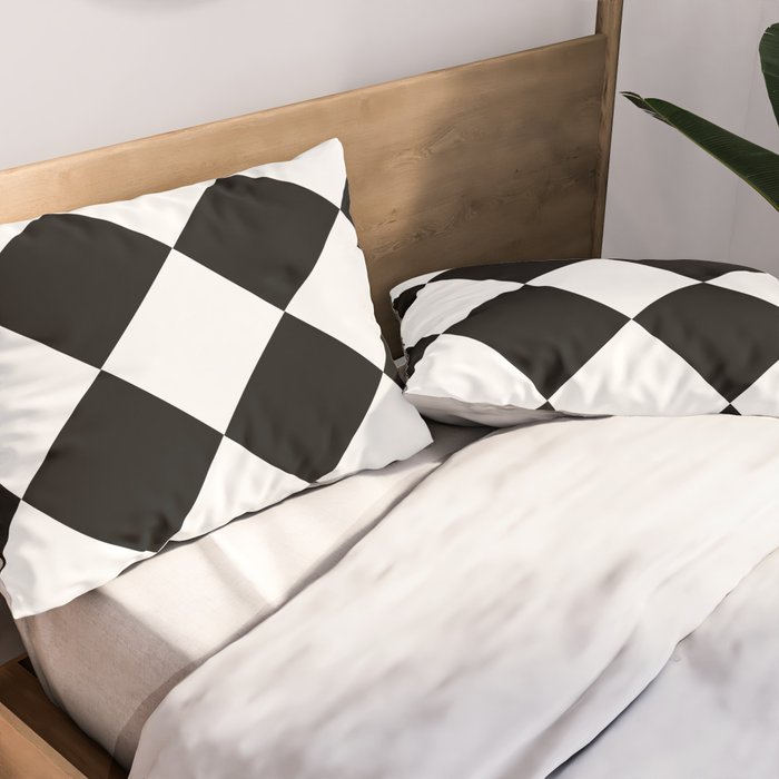 Checkered (Black and White) Pillow Sham Gallery Image 2