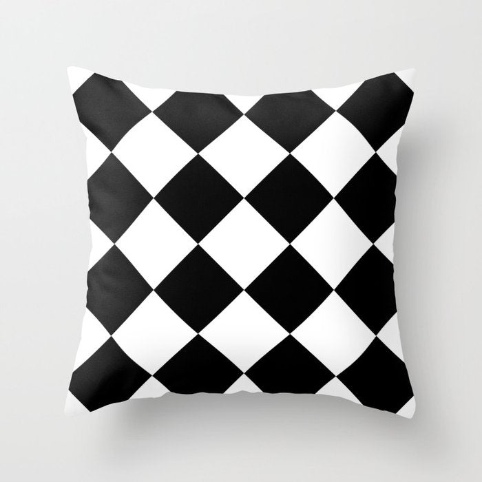 Checkered (Black and White) Throw Pillow Gallery Image 6