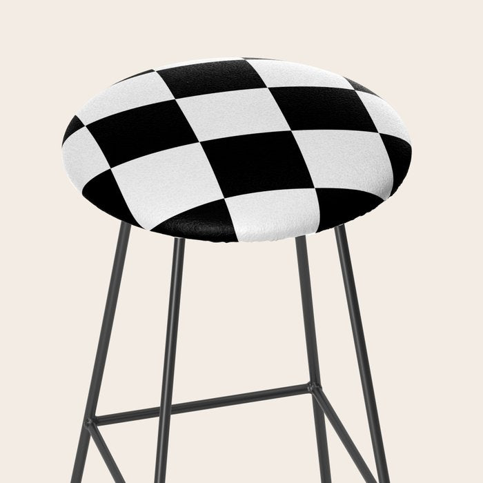 Checkered (Black and White) Stool Gallery Image 2