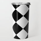 Checkered (Black and White) Travel Mug Gallery Image 2