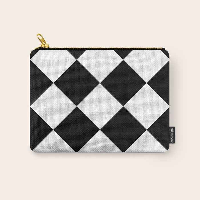 Checkered (Black and White) Carry All Pouch Gallery Image 1