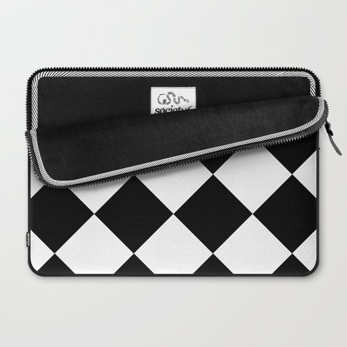 Checkered (Black and White) Laptop Sleeve Gallery Image 2