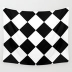 Checkered (Black and White) Wall Tapestry Gallery Image 4