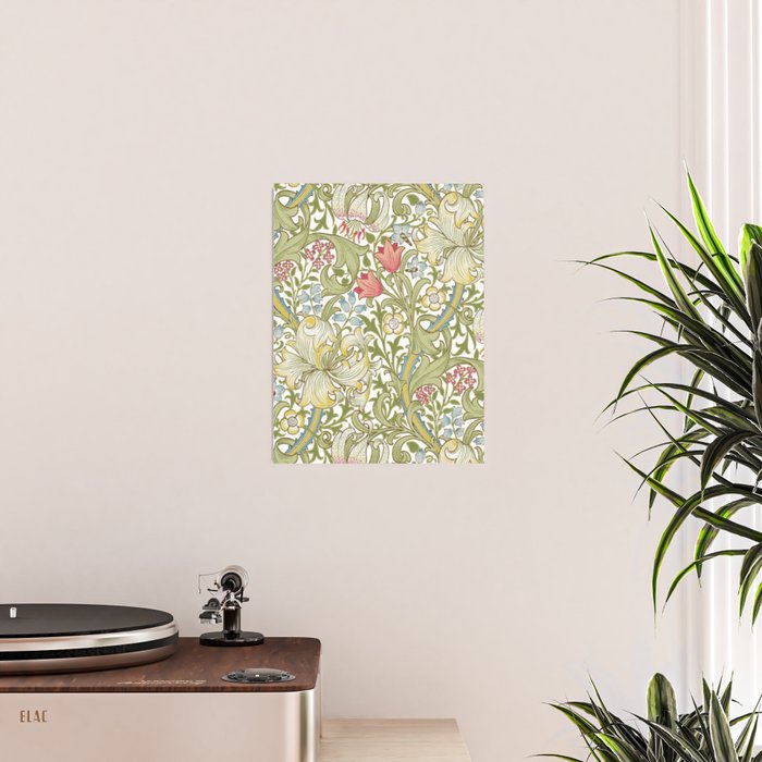 William Morris Golden Lily White Floral Poster Gallery Image 2
