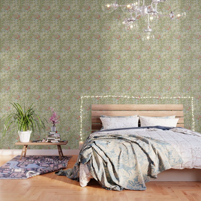 William Morris Golden Lily White Floral Wallpaper Gallery Image 3