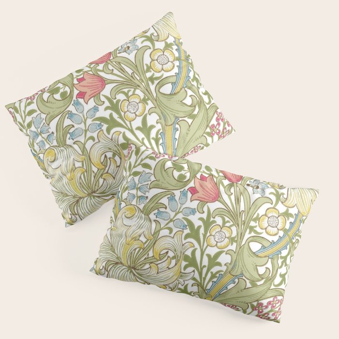 William Morris Golden Lily White Floral Pillow Sham Gallery Image 3