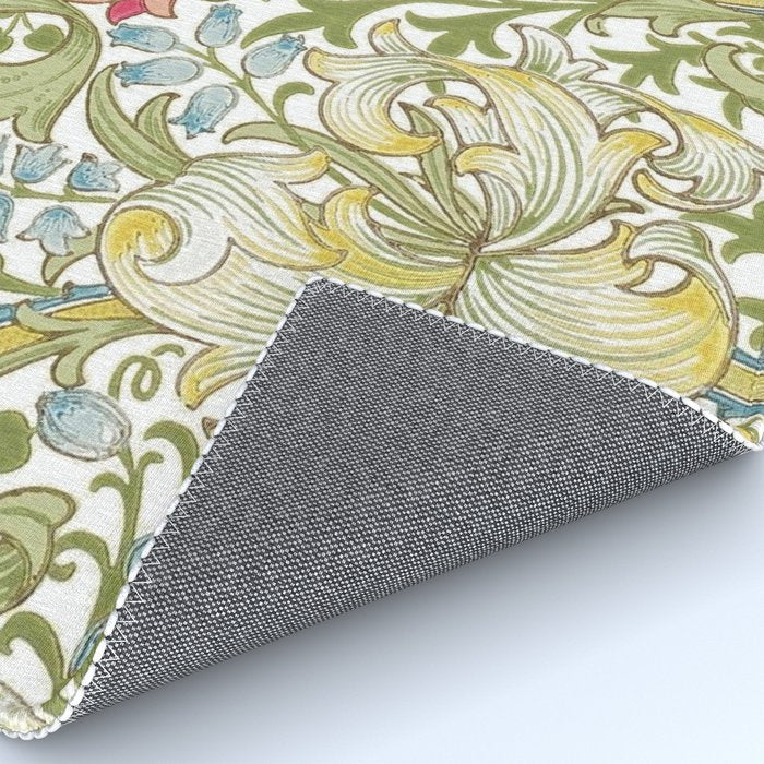 William Morris Golden Lily White Floral Rug Gallery Image 4