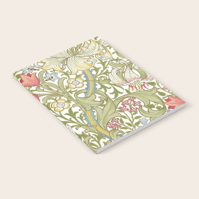 William Morris Golden Lily White Floral Notebook Gallery Image 1