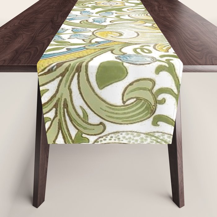 William Morris Golden Lily White Floral Table Runner Gallery Image 1
