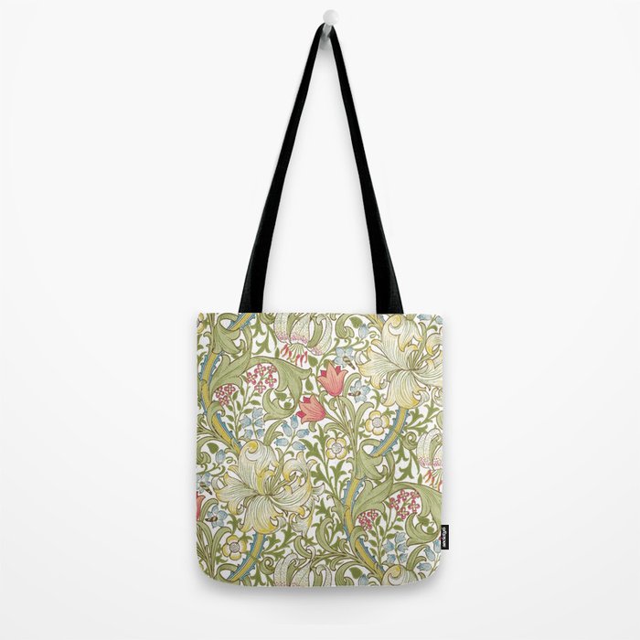 William Morris Golden Lily White Floral Tote Bag Gallery Image 2