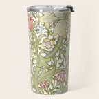 William Morris Golden Lily White Floral Travel Mug Gallery Image 2