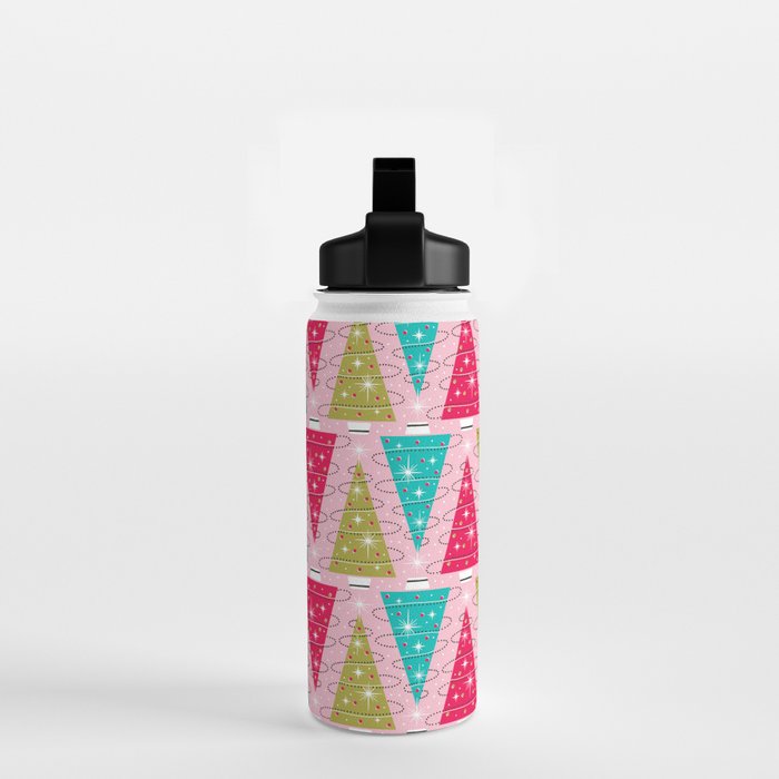 Christmas Tree Trimming Party Pink Water Bottle Gallery Image 2