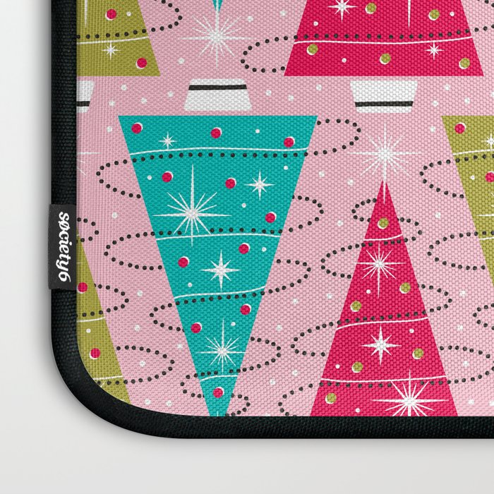 Christmas Tree Trimming Party Pink Laptop Sleeve Gallery Image 3