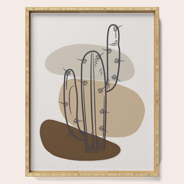 Abstract Cactus Serving Tray Gallery Image 1