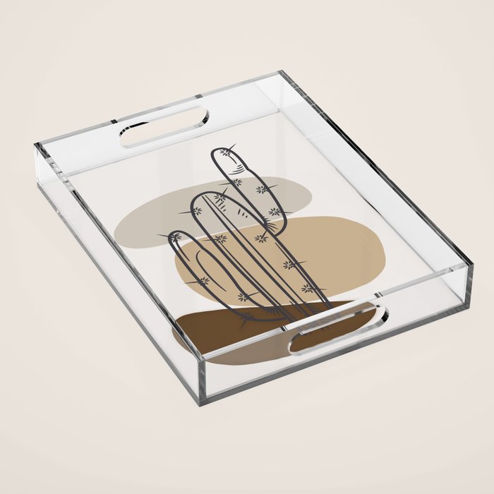 Abstract Cactus Acrylic Tray Gallery Image 1