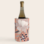 Modern, Boho, Floral Prints, Peach, Coral Gray, White Wine Chiller Gallery Image 3