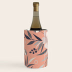 Modern, Boho, Floral Prints, Peach, Coral Gray, White Wine Chiller Gallery Image 1