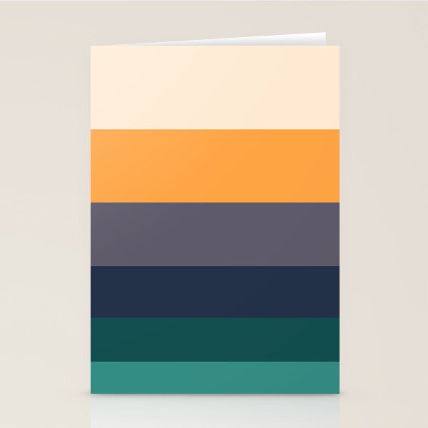 Mid Century Modern Minimalist Color Block Pattern Yellow Grey Green Stationery Card Gallery Image 1