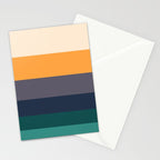 Mid Century Modern Minimalist Color Block Pattern Yellow Grey Green Stationery Card Gallery Image 2