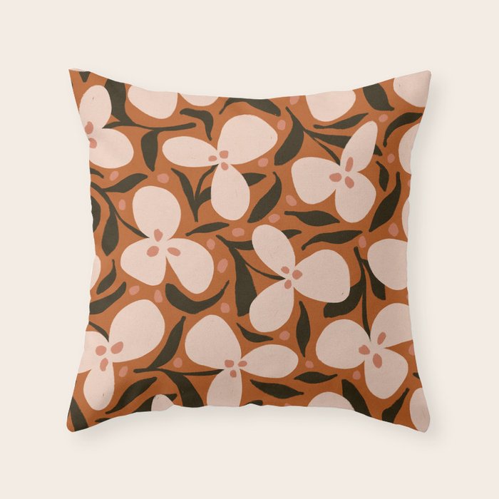 Lazy Florals #2 Throw Pillow Gallery Image 1