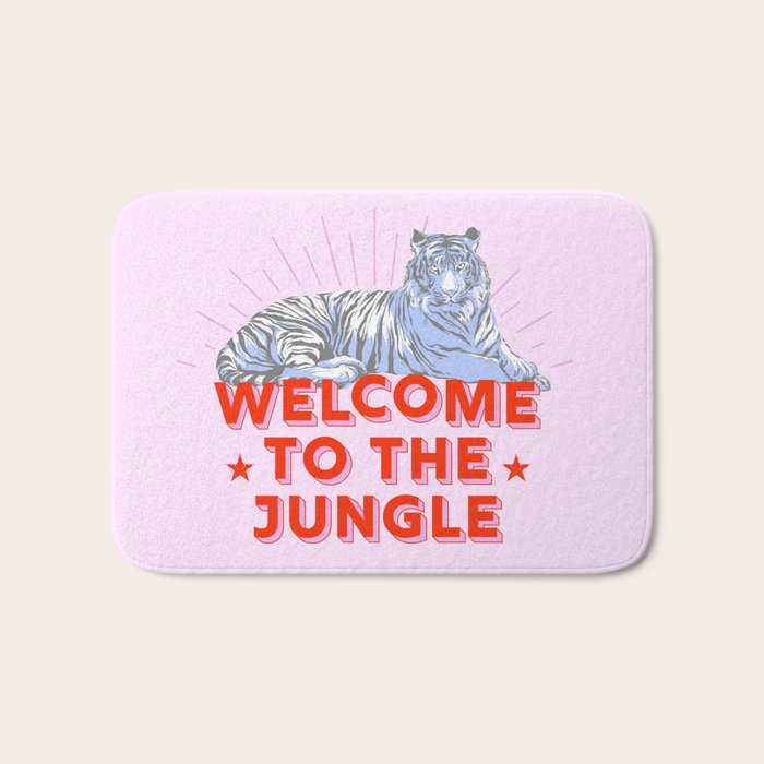 welcome to the jungle - retro tiger Bath Mat Gallery Image 1