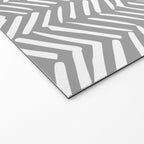 Abstract Herringbone Pattern, Rustic, Gray and White Welcome Mat Gallery Image 2