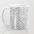Abstract Herringbone Pattern, Rustic, Gray and White Coffee Mug Gallery Image 3