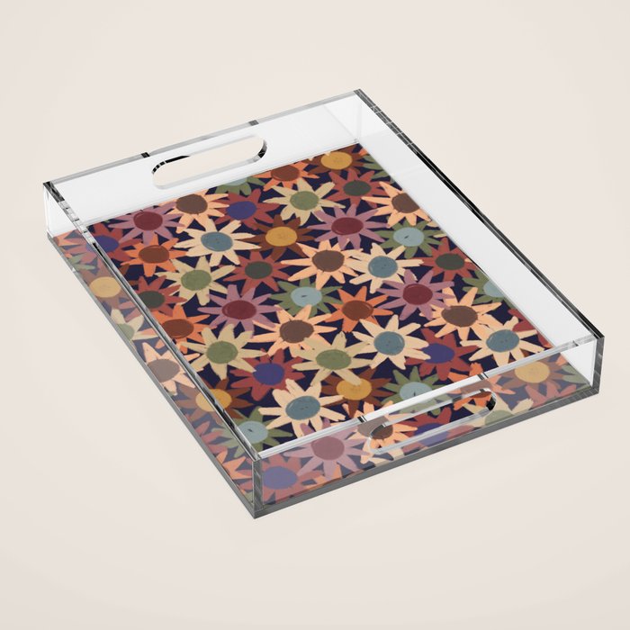 Hand Drawn Florals #6 Acrylic Tray Gallery Image 1