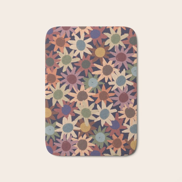 Hand Drawn Florals #6 Bath Mat Gallery Image 1