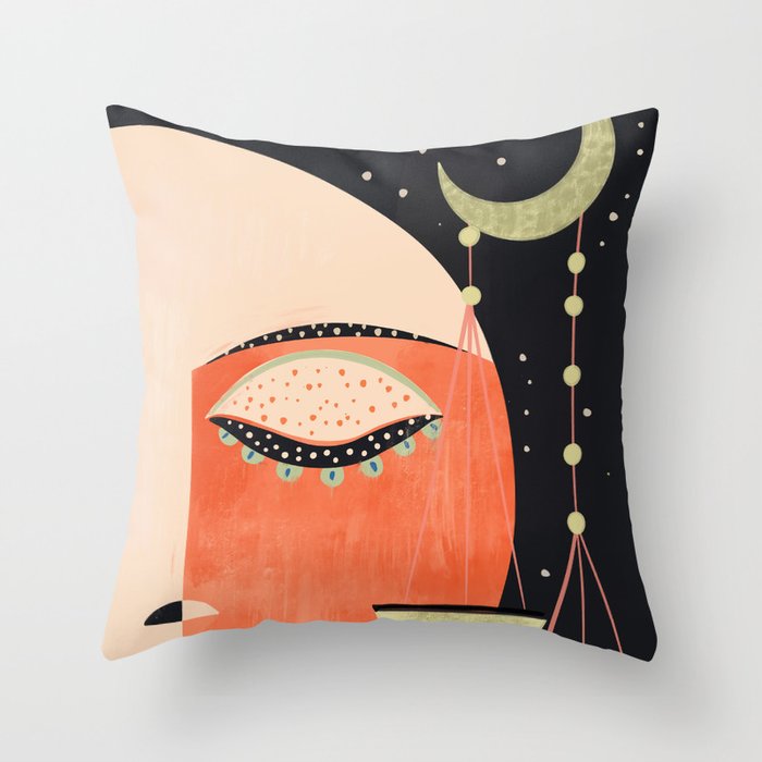 Lunar Balance Throw Pillow Gallery Image 1