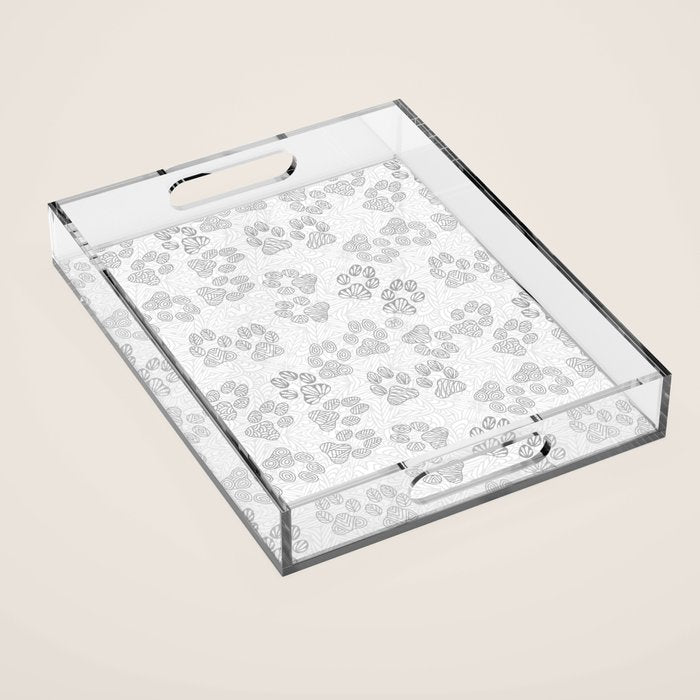 Puppy Paw Prints Acrylic Tray Gallery Image 1