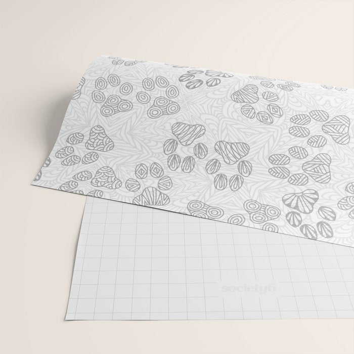 Puppy Paw Prints Wrapping Paper Gallery Image 2