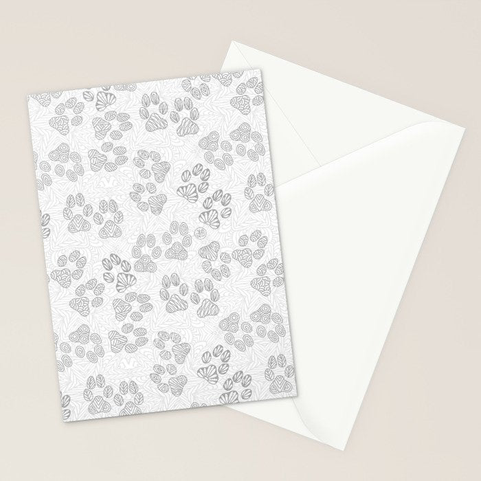 Puppy Paw Prints Stationery Card Gallery Image 2