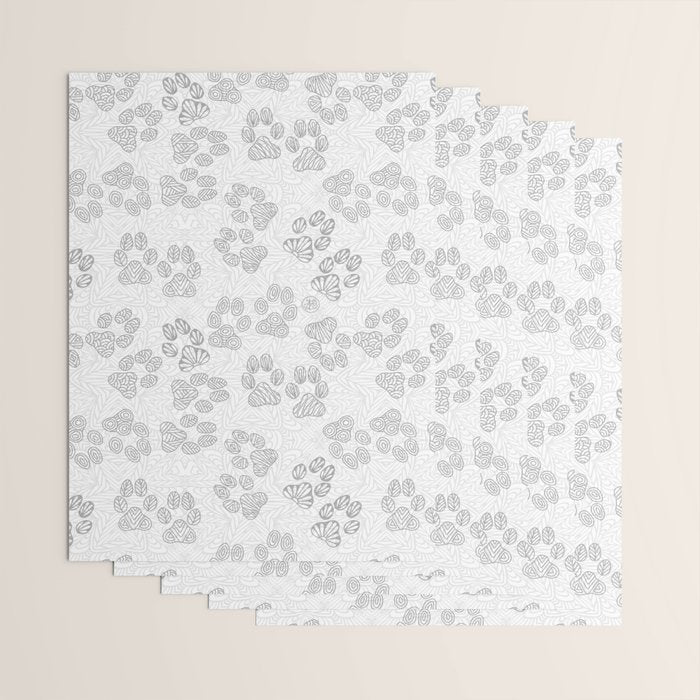 Puppy Paw Prints Wrapping Paper Gallery Image 3